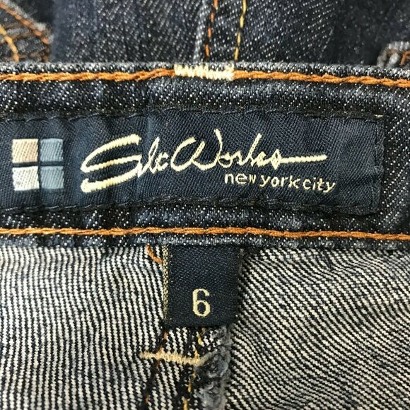 Salt Works Womens Flat Front Mid Rise Stretch Blue Boot Cut Denim Jeans Size 6 - Picture 5 of 7